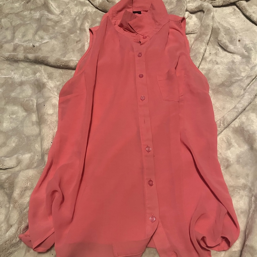 Cute button up tank top